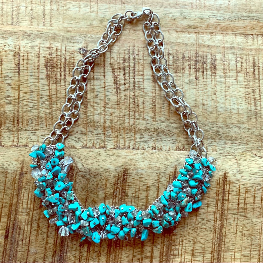 Simulated turquoise necklace
